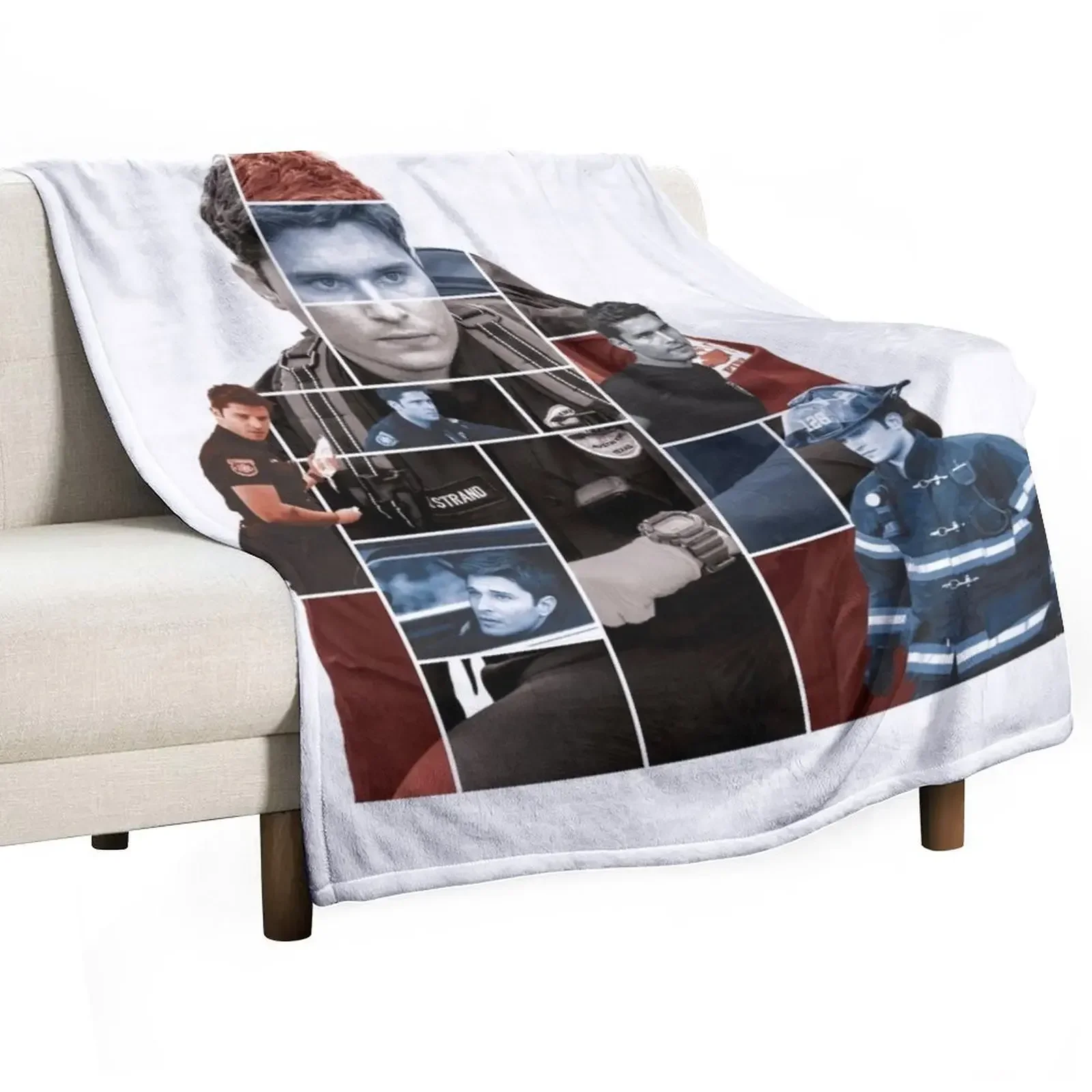 TK Strand Tile Collage Throw Blanket Decorative Sofa Luxury Designer Plaid Beautifuls wednesday For Decorative Sofa Blankets
