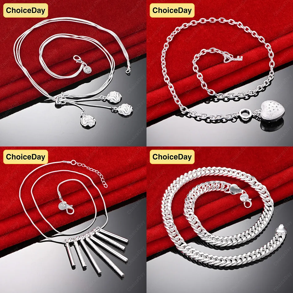 

ChoiceDay 925 Pure Exquisite Geometric Necklace Women's Party Wedding Accessories Jewelry Gift