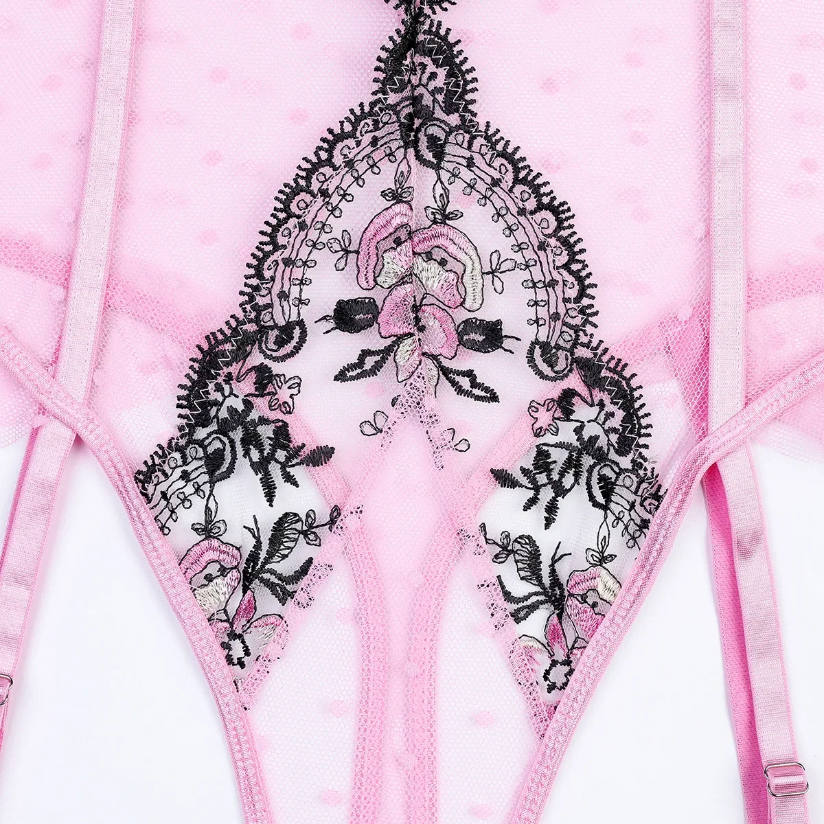 Bodysuit Lingerie Tipis Berenda Set Eksotis Tembus Pandang Seksi Wanita Pakaian Dalam Perspektif Elegan Baju Monyet Pakaian Eksotis