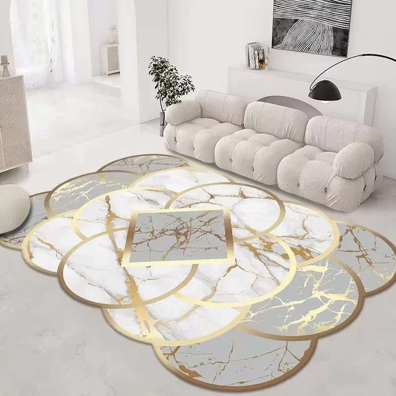 VIKAMA Modern Light Luxury Loop-pile Carpet Living Room Bedroom Office Floor Mat Resistant To Stain and Washable Home Decoration