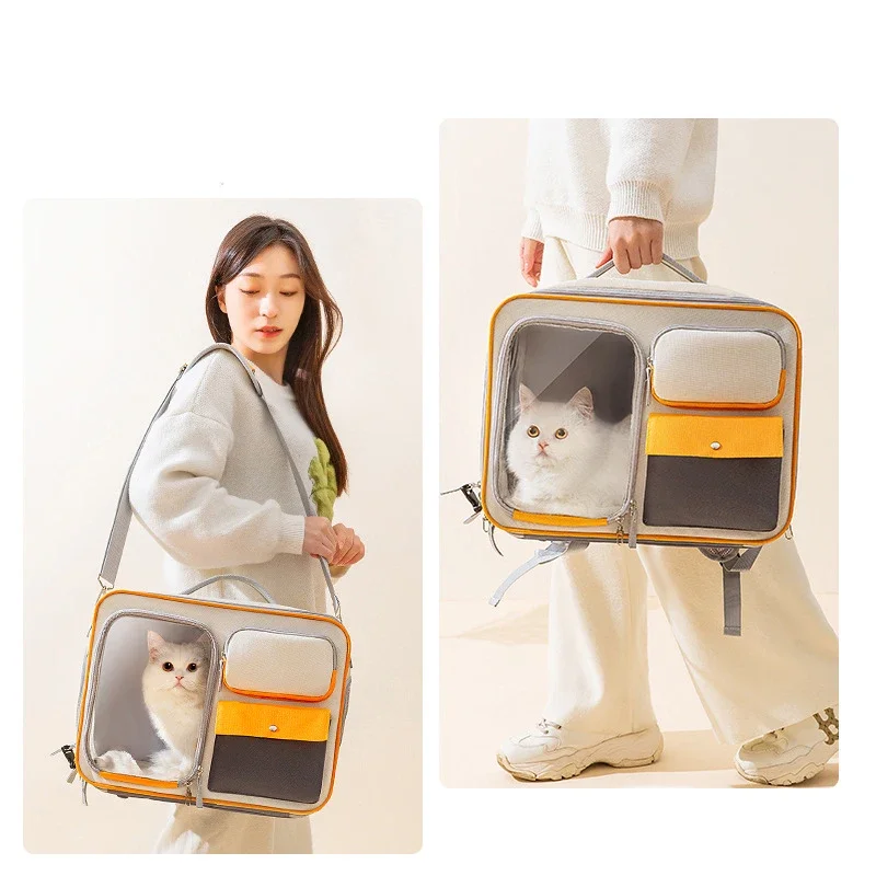 Multifunctional Pet Transport Backpack,Portable Travel Bag,Large Capacity,Three Sides Breathable,Cat Backpack,Thick and durable