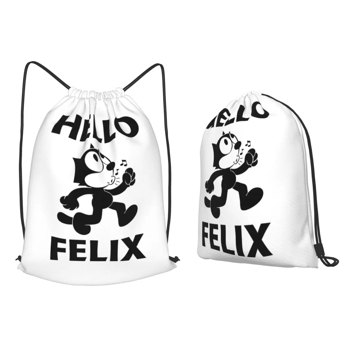 Hello Felix Backpacks Fashion Drawstring Bundle Pocket Storage Bag Book Bags for Man Woman School