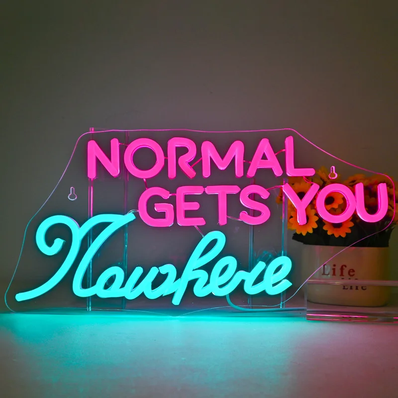 

Normal Gets You Nowhere Neon Sign custom for Wall Decor Bedroom Living Room Bar Wall Art Neon Lights Christmas Wedding 5/12V USB