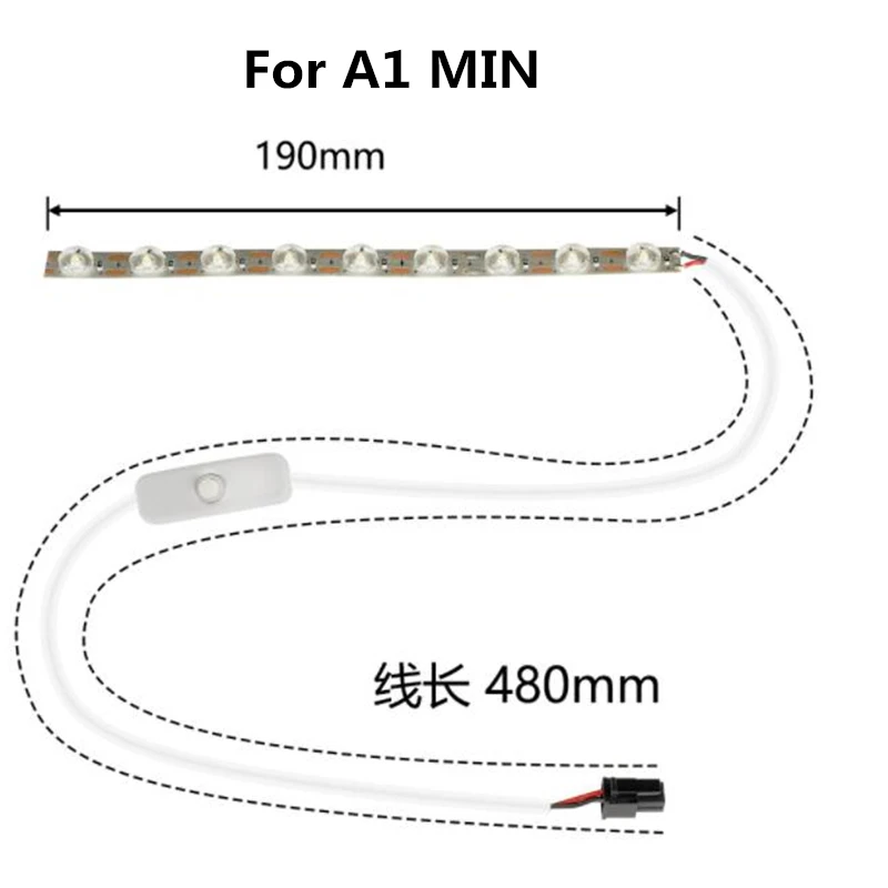 Bande lumineuse LED 24V pour laboratoire Bambu A1/A1 mini Ra95, pièces d'imprimante 3D