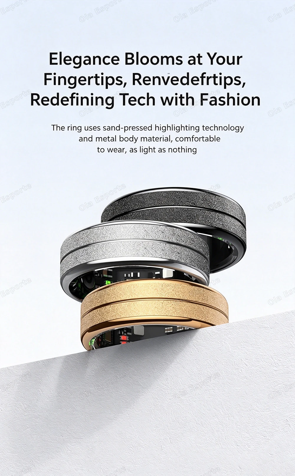 5ATM Waterproof Smart Ring for Health Monitoring description 4