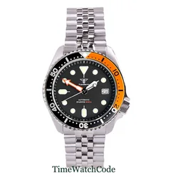 Tandorio Diving Automatic Watch for Men NH35A Movement Black Dial Sapphire Crystal 20BAR Waterproof 316L Bracelet 41mm reloj