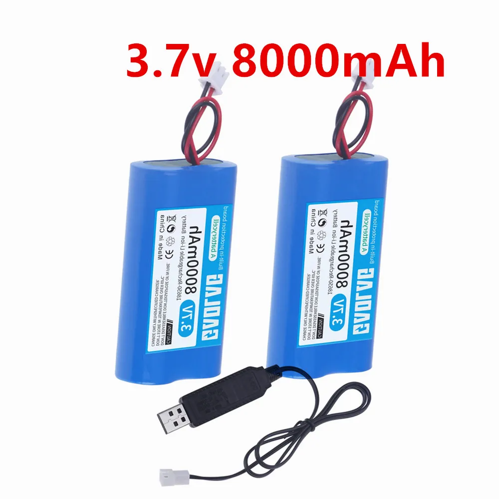 Batterie au lithium 3.7V 18650, 8000mAh, pack de batteries rechargeables, protection du haut-parleur mégaphone, prise XH2.54-2P