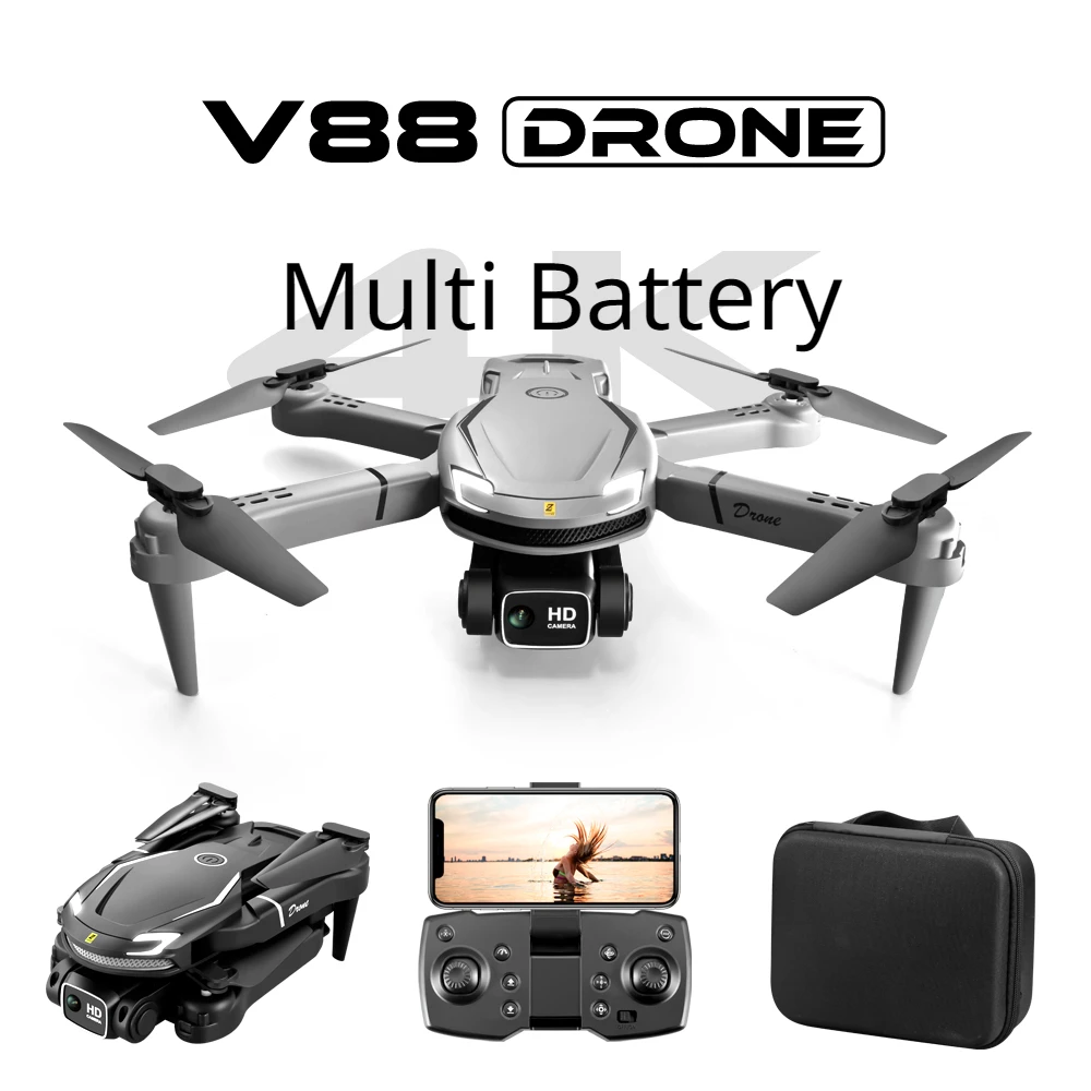 V88 Drone Multi Battery Range 8K 5G GPS Professional HD Aerial Photography Dual Camera Obstacle Folding Aircraft