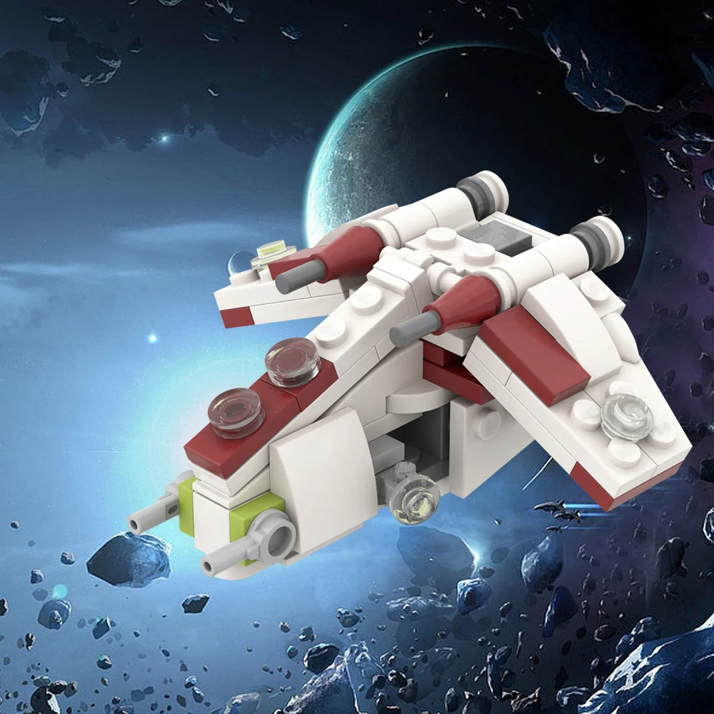 Micro Republic Gunship Space Wars Bricks Model DIY Building Block Republic Gunship Starfighter Spaceship Children Toys Gifts