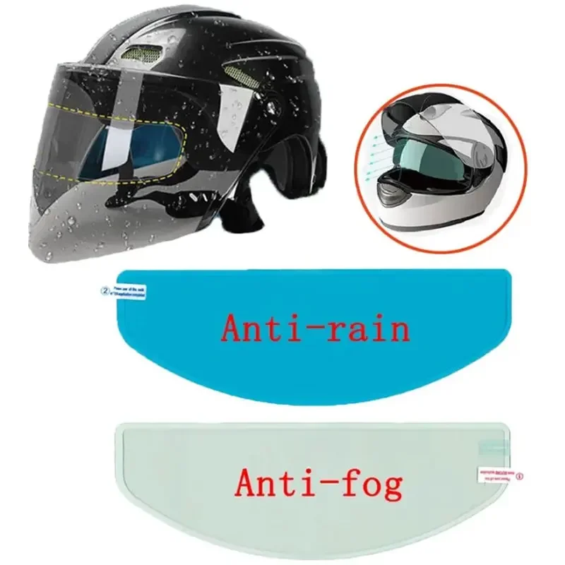 Film patch anti-buée pour casque de moto, film de lentille anti-pluie pour visière de moto, degré de brouillard transparent, accessoires de course automobile, universel