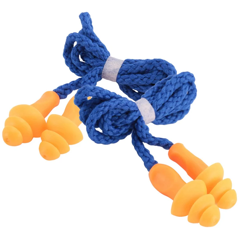 AS62 300 زوجًا سدادات أذن ملفوفة بشكل فردي وغير سامة من السيليكون الناعم قابلة لإعادة الاستخدام لحماية السمع سدادات أذن مطاطية