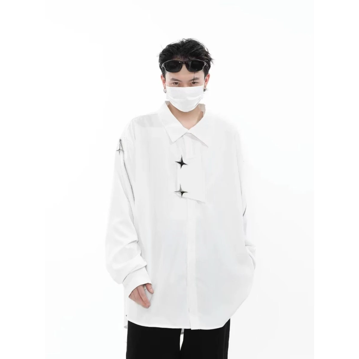 

Ice Silk Cool Feeling Long Sve irt Мужская свободная драпировка в китайском стиле на пуговицах irt Дышащее волокно из полиэстера