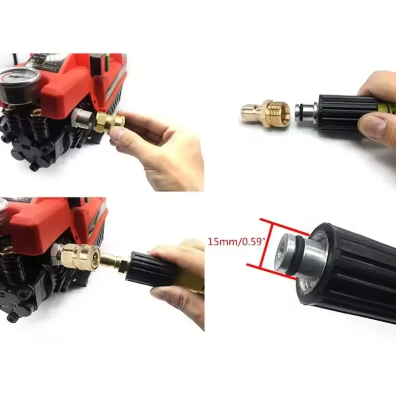 High Pressure Washer M22 Adapter Quick Connector Quick Release Fitting Power Washer Fast Connection Quick Coupler 1 Pair