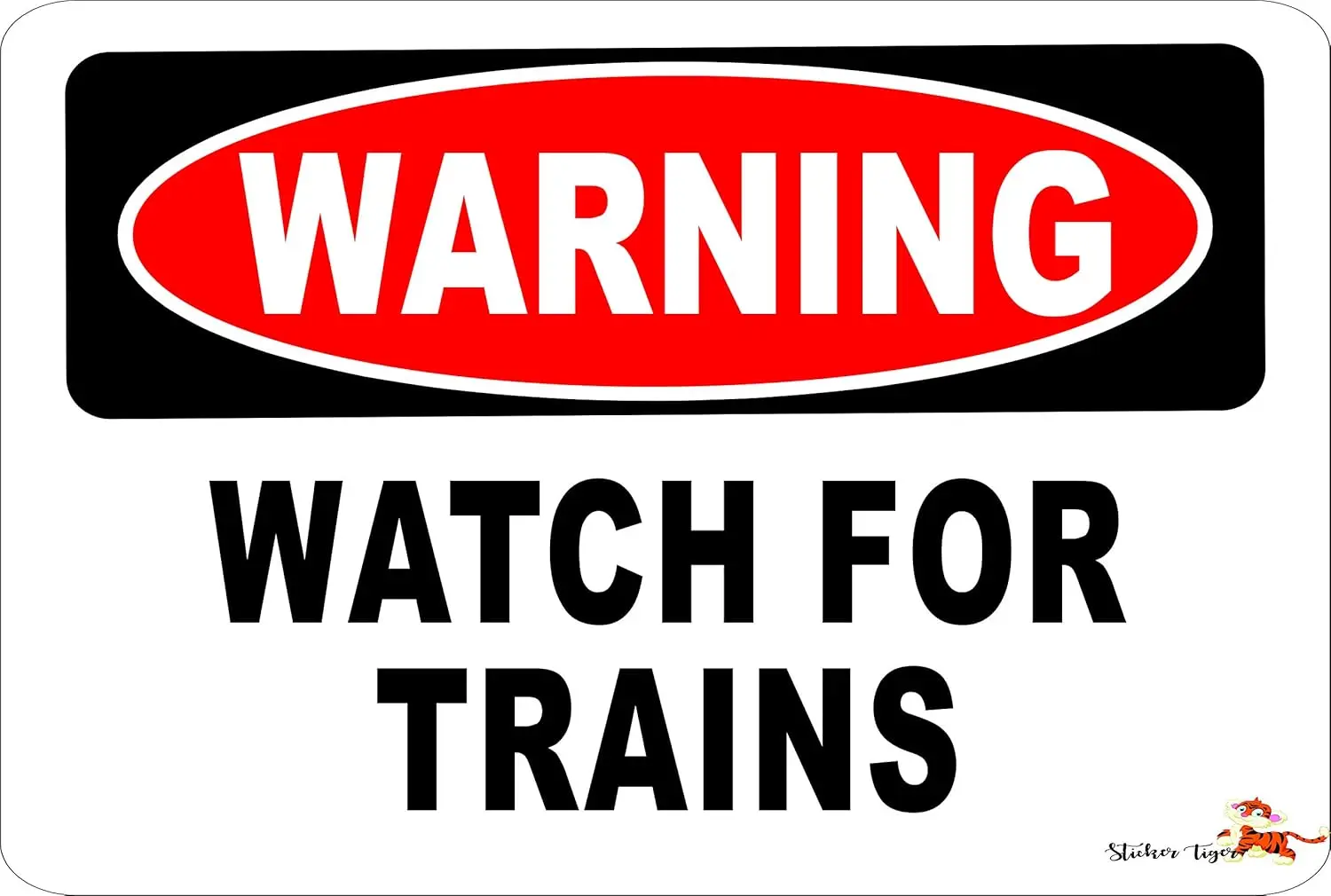 1p,WARNING WATCH FOR TRAINS   Metal Novelty Vintage Reproduction Danger Sign