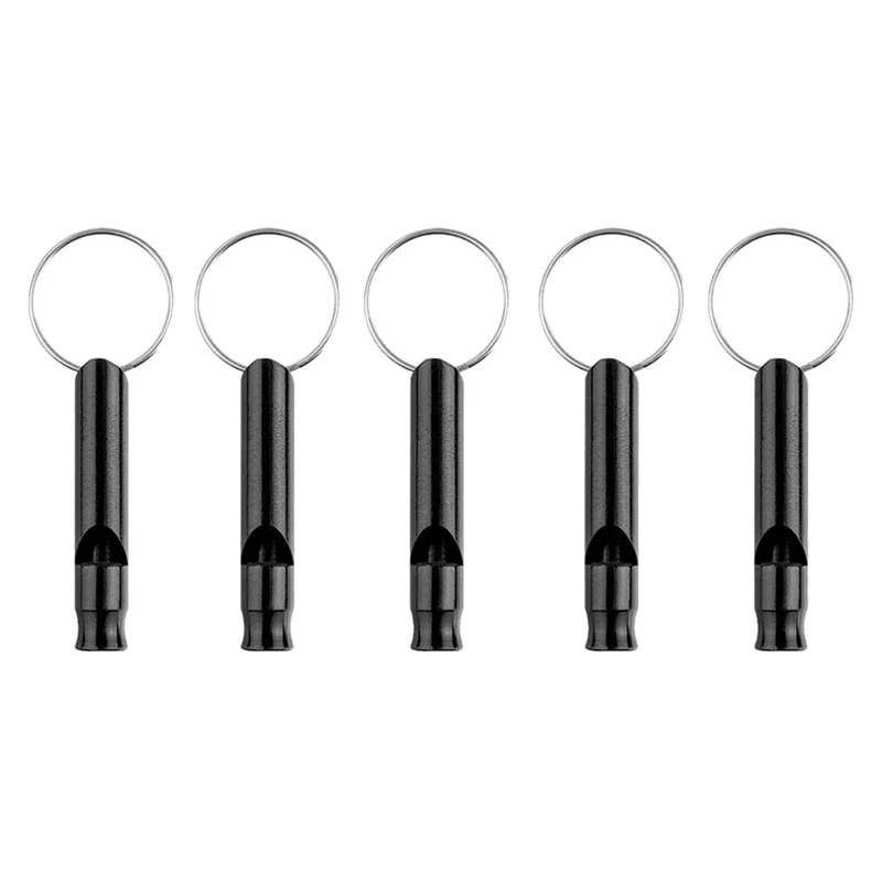 40 Pack Aluminum Whistle, Sports Whistle, Emergency Survival Whistles With Key Chain,Black