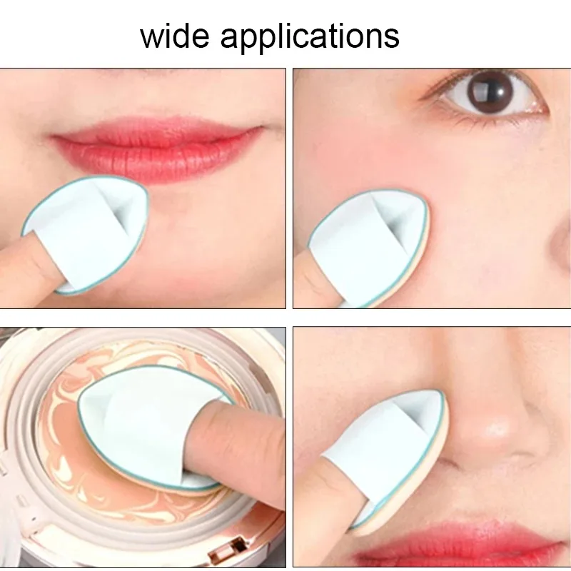 5/10Pcs Mini Finger Puff Foundation Kleine Air Kissen Pulver Schwamm Gesicht Concealer BB Creme Kosmetische Applikator Make-Up werkzeuge – Detail 2