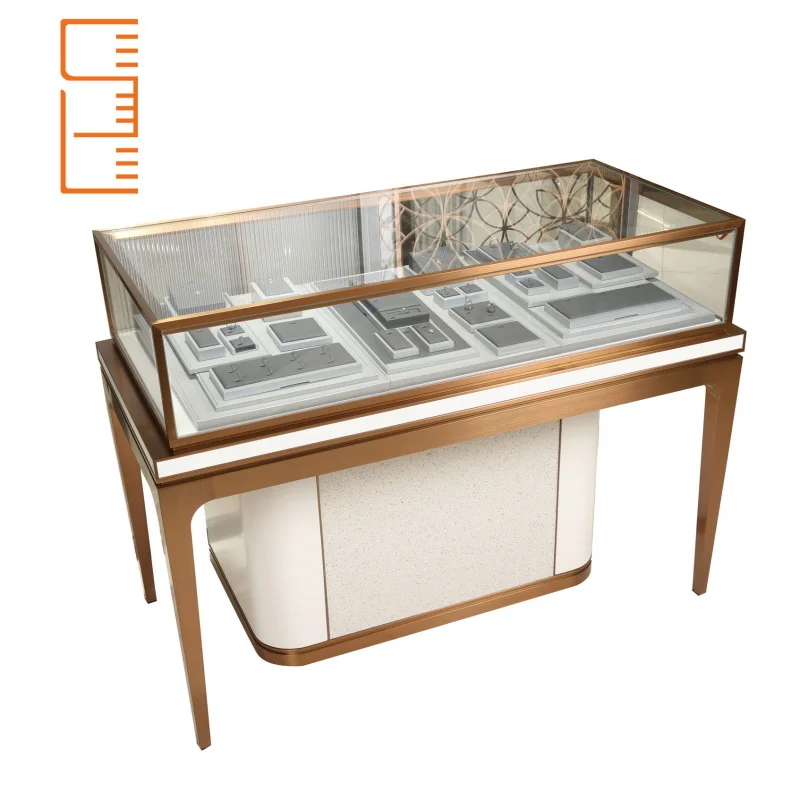 

custom.Design Wooden Used Custom Jewelry Showcases Aluminum Glass Acryl Display Stand Cabinet With Led Lights