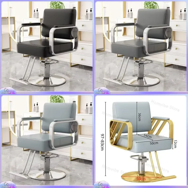 Professional Heavy Duty Hydraulic Barber Chair for Hair Salon Beauty Spa with Adjustable Height Reclining Backrest and
