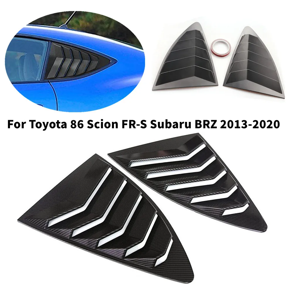 Pair For Toyota 86 Scion FR-S Subaru BRZ 2013-2020 Rear Window Louver Shutter Cover Side Vent Trim Cover Car Decoration