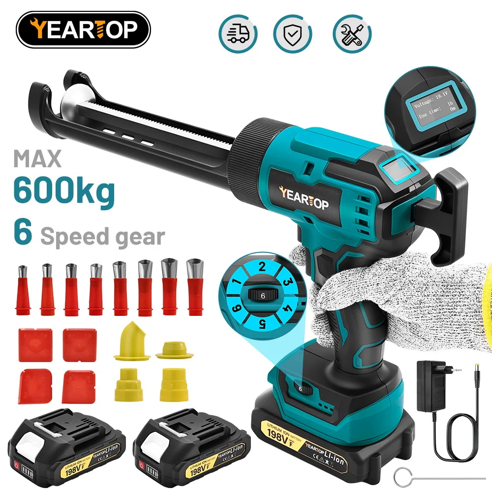 

6 Speeds Cordless Electric Glue Gun Glass Glue Caulking Gun Door Window Adhesive Sewing Gun Power Tool for Makita 18V Battery