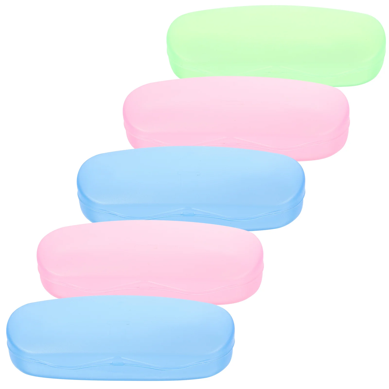

5Pcs Glasses Case Clear Plastic Eyewear Protector Hard Shell Eyeglass Box Scratch Resistant Dustproof for Men Women Mixed Color