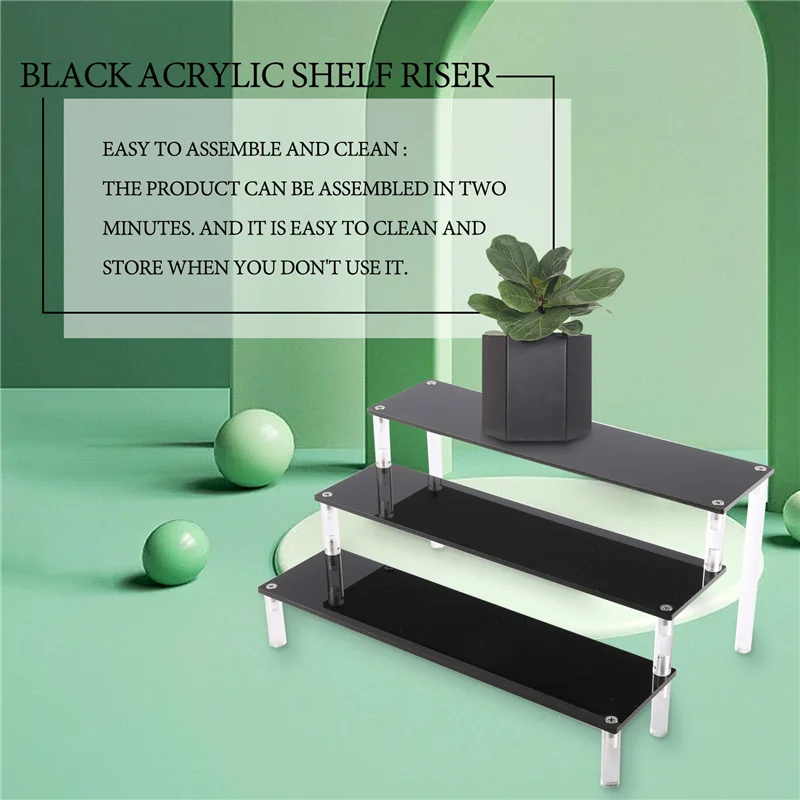 حامل عرض كب كيك أكريليك من طبقات ABHZ-3، رف منظم المجموعة، حامل الحلويات ورافعات عرض مستحضرات التجميل