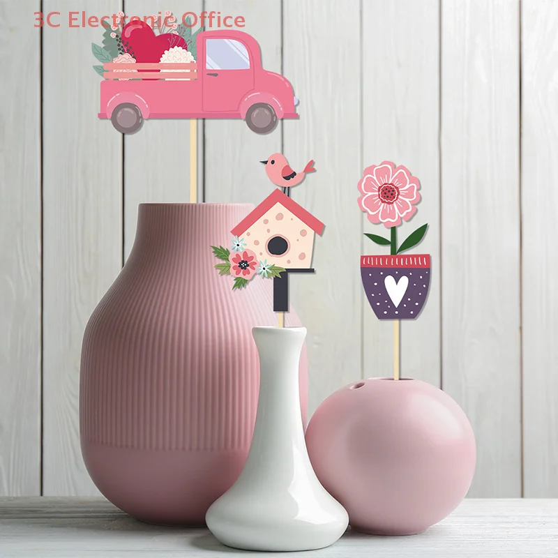 Mother's Day Paper Floral Craft 20pcs Paper Floral Design Vase Insert Table Decorations Flower Arrangement Party Supplies