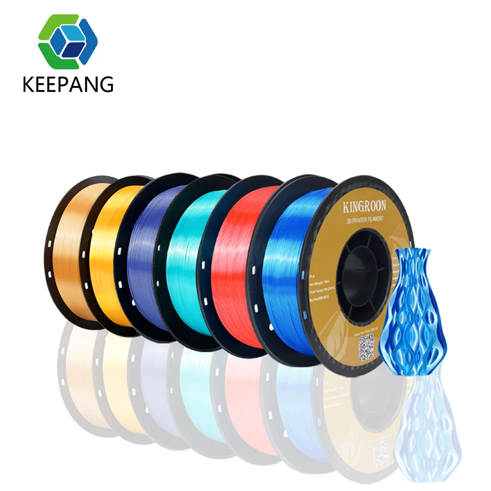 

KINGROON 10KG Silk PLA Filament 1.75mm Luster No Bubble High Quality Multiple Colour PLA 3D Printing Material For FDM 3D Printer