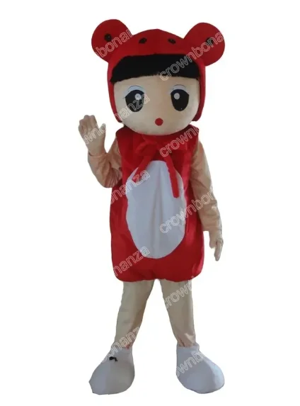 

New Adult Hot Sale LOVE Festival Super Cute Red Girl Mascot Costume Christmas Fancy Dress Halloween Mascot Costume Free Ship