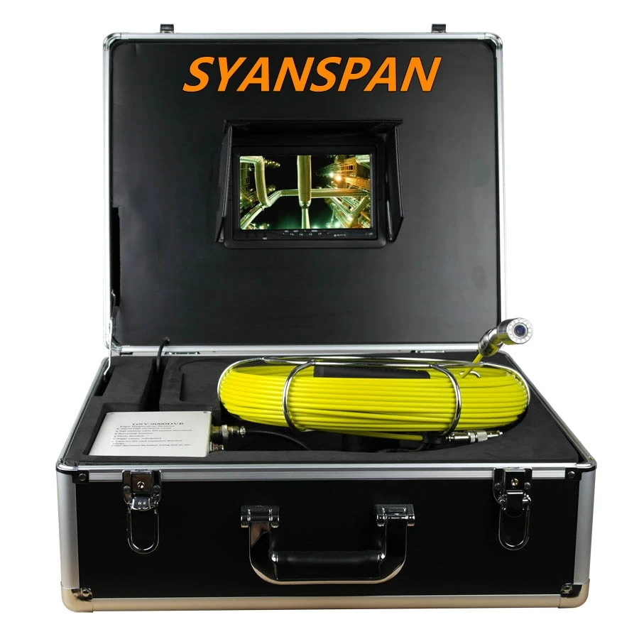 

7" DVR 8GB Pipe Inspection Camera 30/50/100/150/200M SYANSPAN 23mm IP68 Waterproof Drain Sewer Pipeline Industrial Endoscope