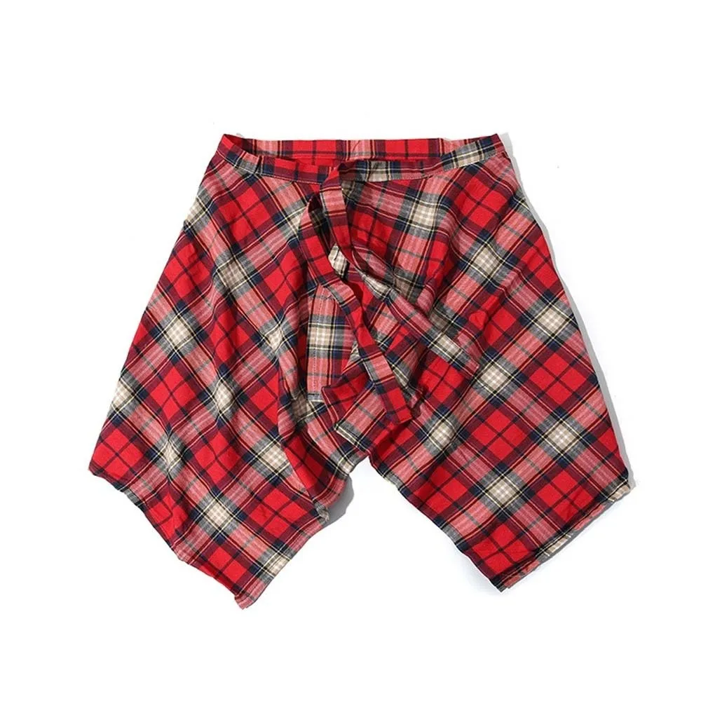 

Fashion Korean Style Plaid Skirt Belted Hip-hop High Waist Kids a-line Shortskirt Vintage Irregular Waist Seal Skirt Daily