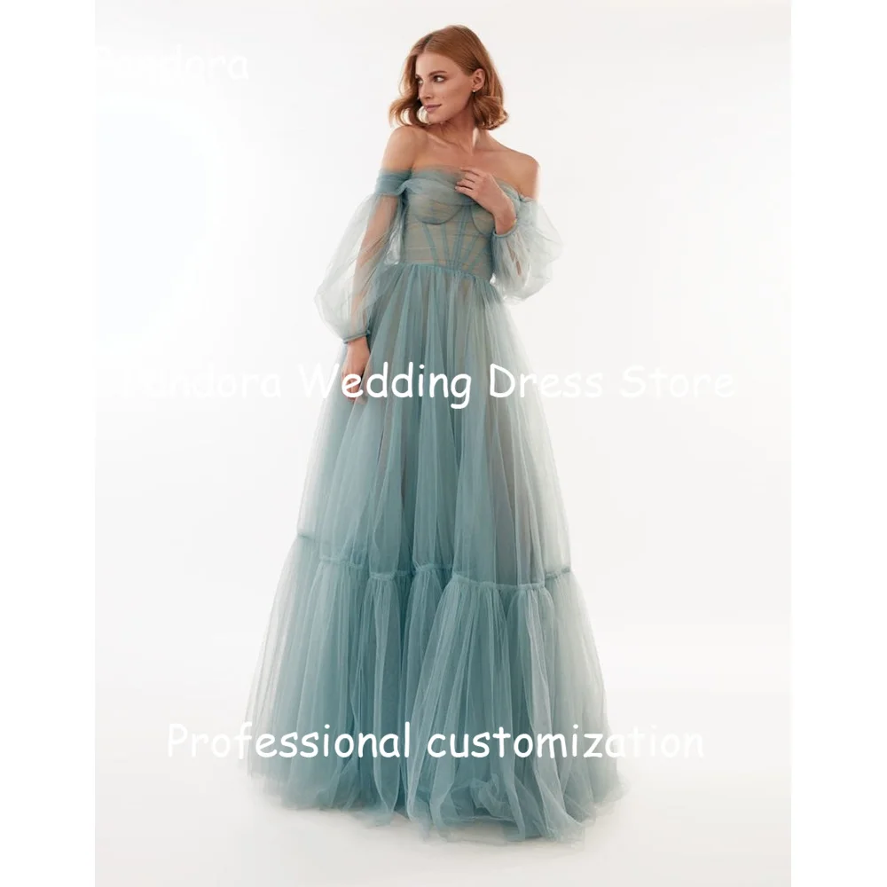 

Pandora Tulle A-line Off-the-shoulder Prom Gown Floor-Length Evening Party Formal Occasion Suitable Dresses On Request 2023