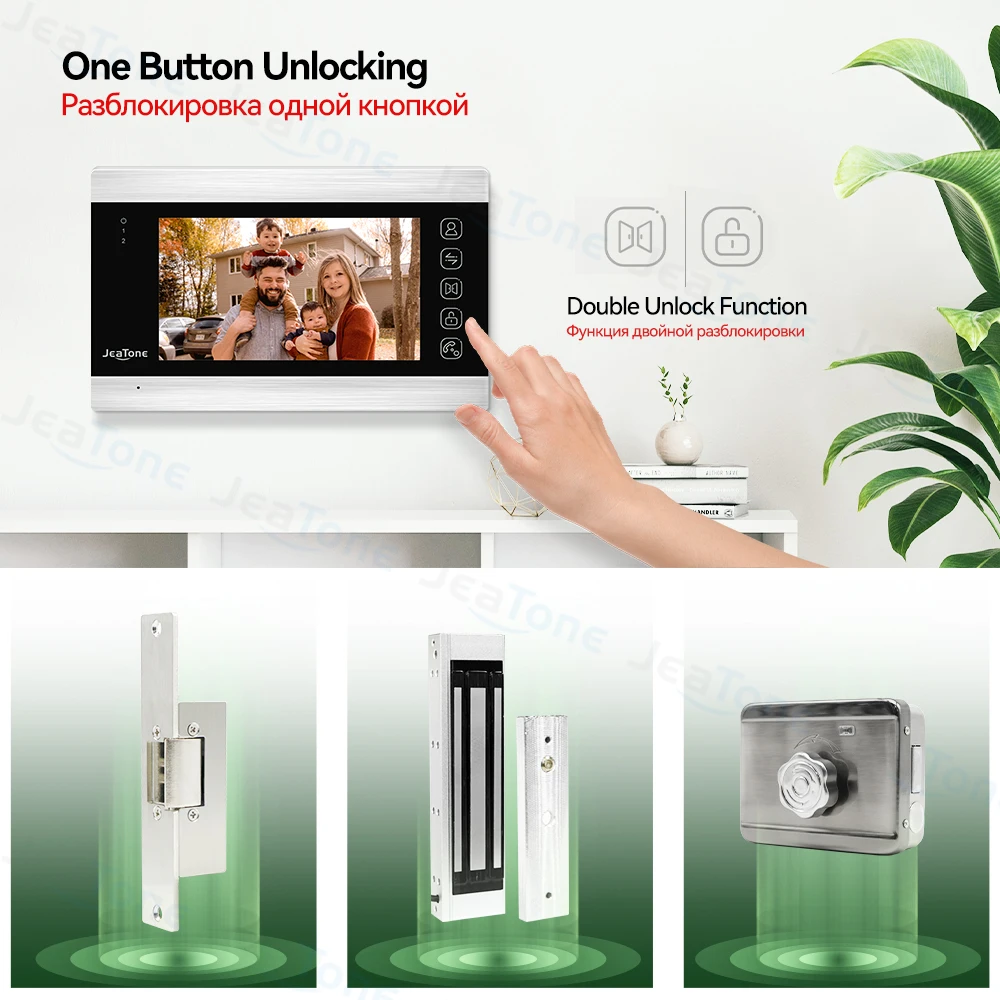 JeaTone 1080P Tuya Video Doorbell Video Intercom Code Keypad for Home with RFID Card, Motion Detection, and Night Vision Camera