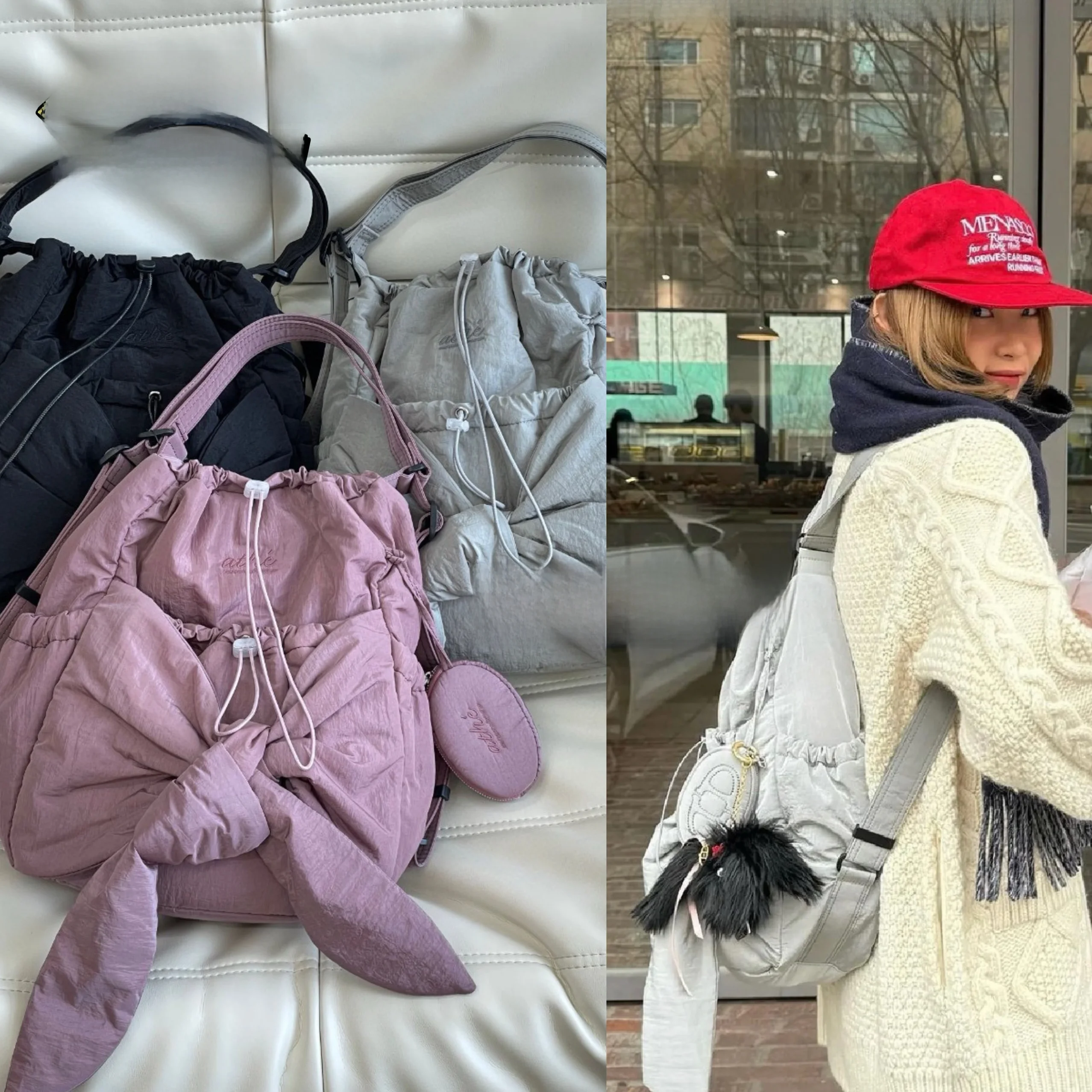 large-capaci-oulder-bag-knot-single-oulder-double-oulder-bag-commuter-sle-polyester-pure-color