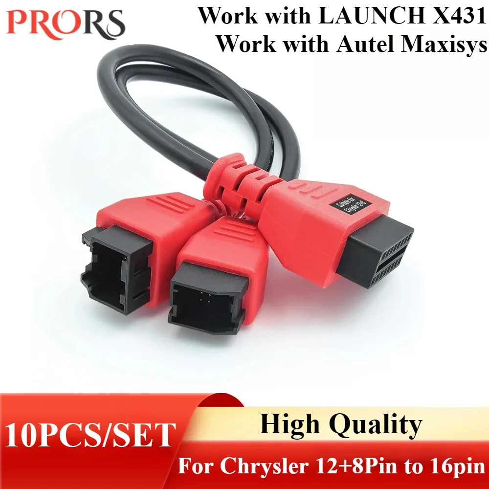 Neue 10 TEILE/SATZ für Chrysler 12 + 8Pin Zu 16Pin Universal Adapter Kabel mit Autel DS808 Maxisys & LAUNCH X431 auto Diagnose Werkzeuge