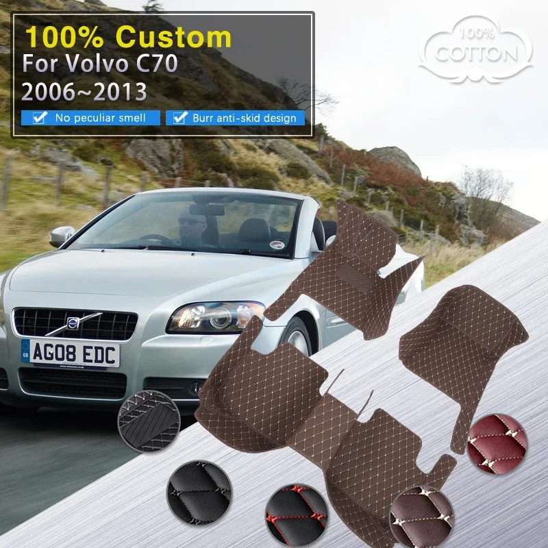 

Complete RHD Car Floor Mats For Volvo C70 2006~2013 Carpet Anti Dirt Pad Luxury Leather Mat Full Set Rug Car Accessories Auto In