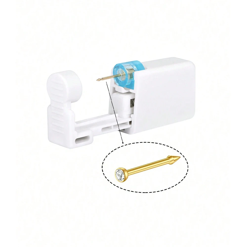 1er-Pack Nasenpiercing-Set, sterile Einweg-Piercing-Einheit für selbstnaseisende Pistole, Nasenstecker-Werkzeug, Nasenpiercing-Set – Detail 4