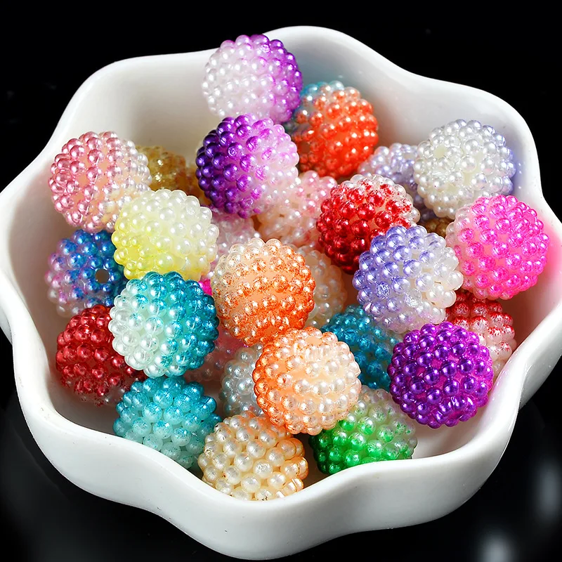 20pcs 12mm Round Bubbles Shape Colorful ABS Plastic Loose Beads Lot For Jewelry Making DIY Findings