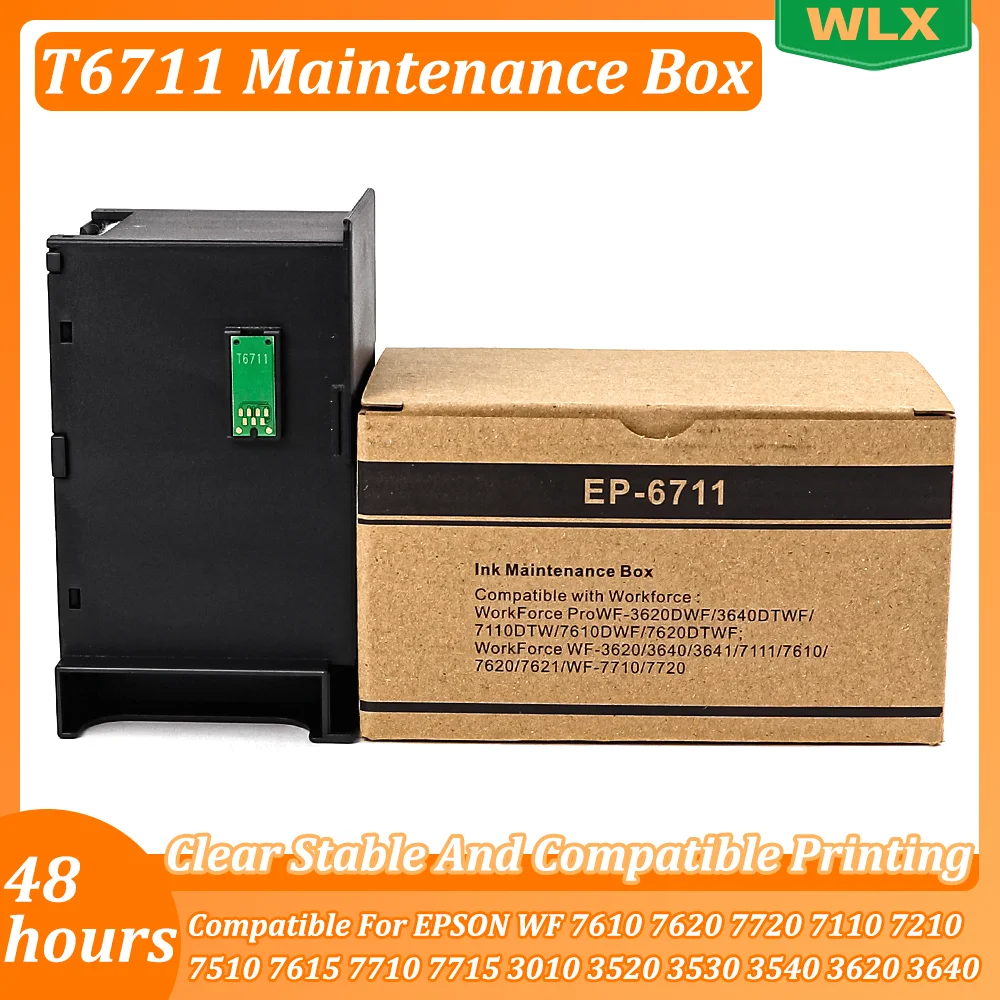 T6711 L1455 Maintenance Box Compatible for EPSON WF 7610 7620 7720 7110 7210 7510 7615 7710 7715 3010 3520 3530 3540 3620 3640