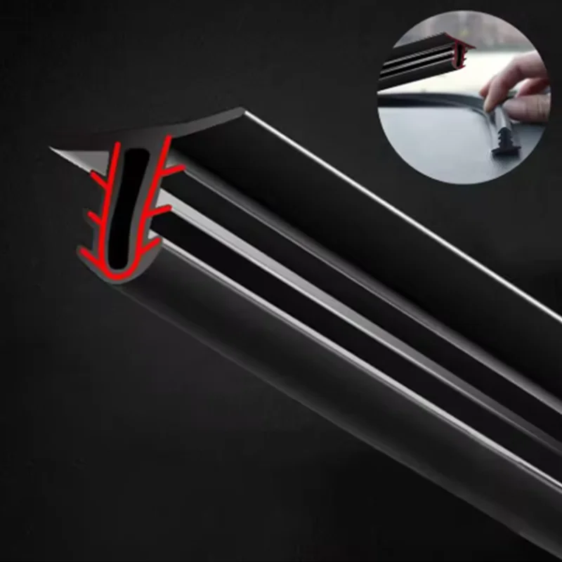 1.6M Car Dashboard Sealing Strips Rubber Sound Insulation Strip Auto Windshield Edges Gap Seal Strips Car Interior Accessories