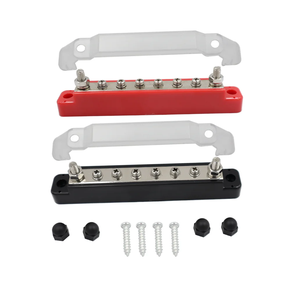 A Pair Of Rv Yacht Busbar Red And Black 8-Way 48v 150a Busbar High Current Busbar Terminal