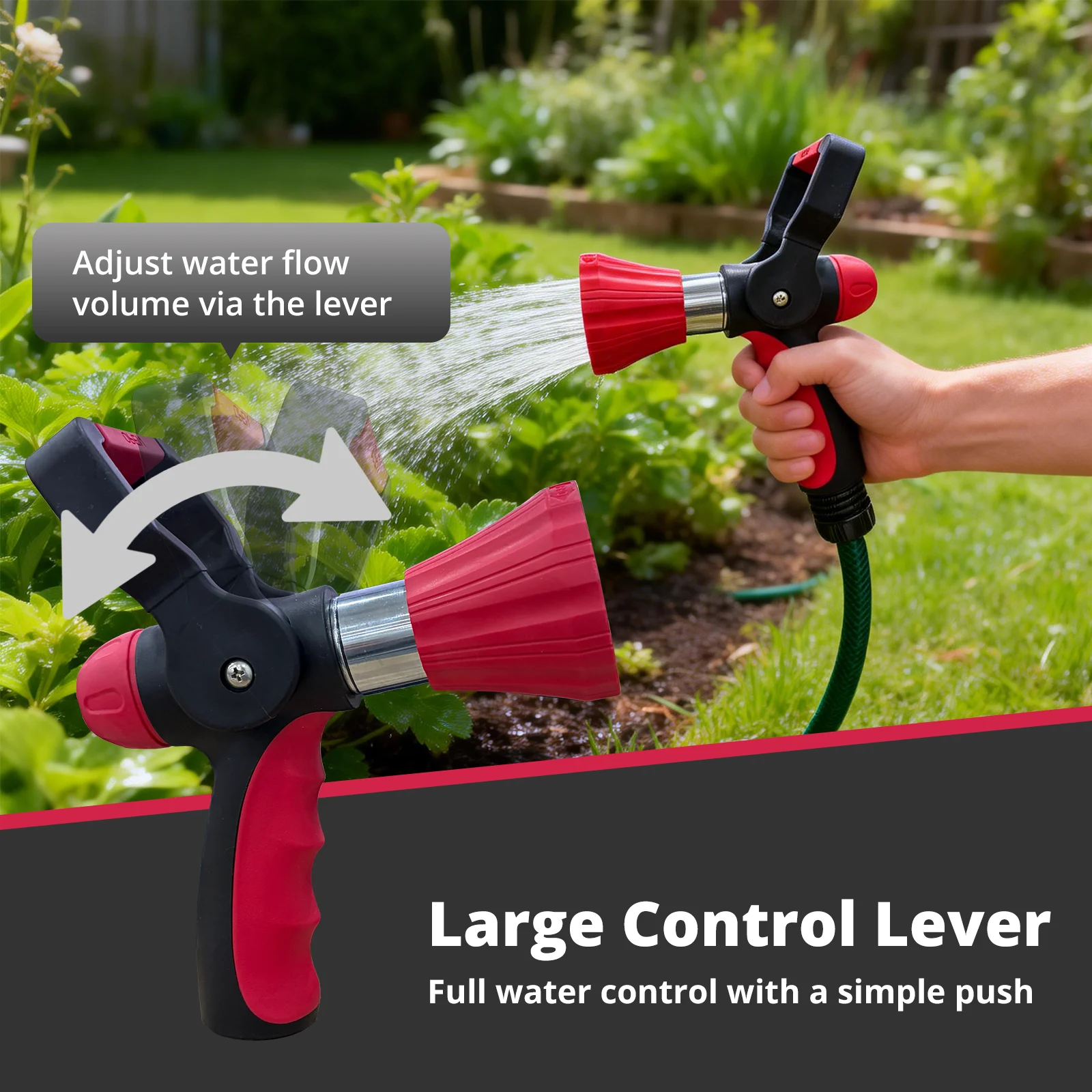 

High Pressure Metal Garden Water Spray Gun Fireman Sprinkler Hose Nozzle Garden Lawn Watering Irrigation Tool Car Wash Water Gun