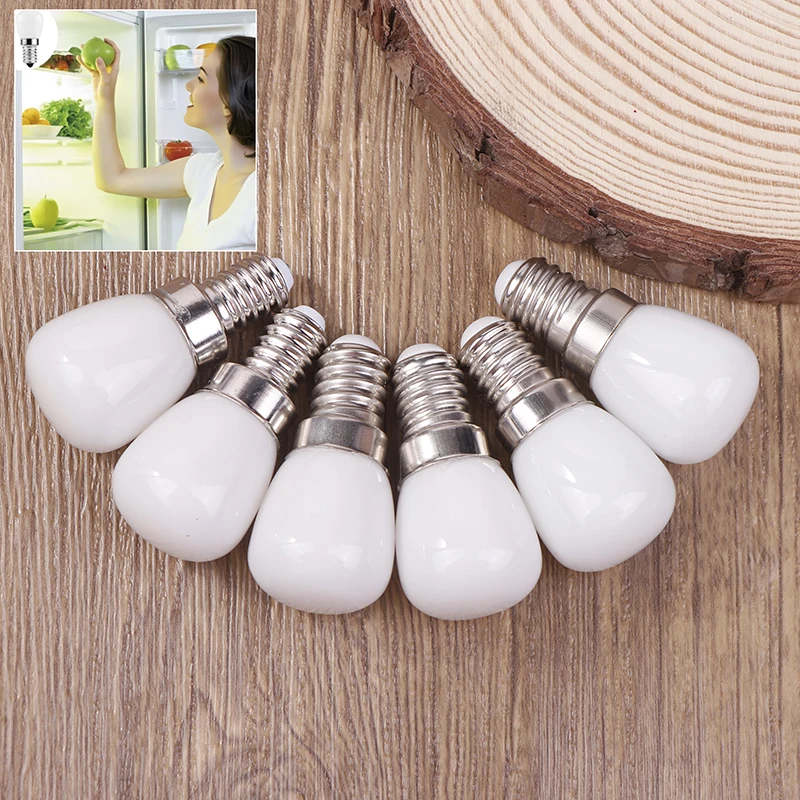 2Pcs E14/E12 Light Bulb 220V LED Fridge Mini Lamp Replace Kitchen Refrigerator Display Cabinet Lights Sewing Machine Lamps