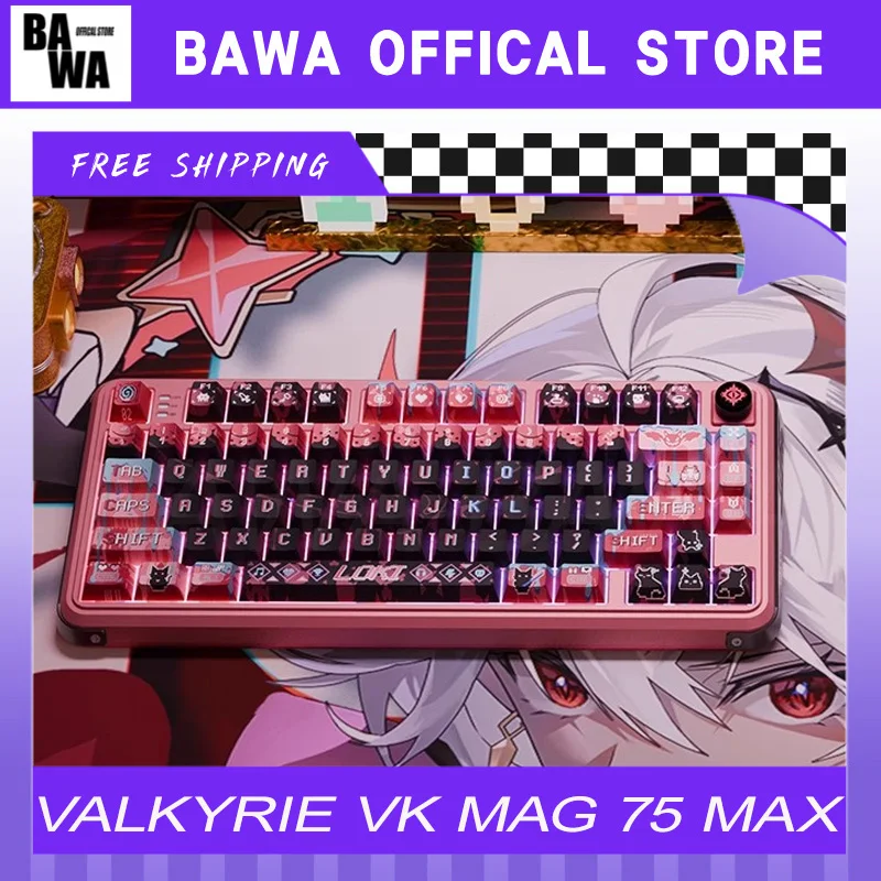 

VALKYRIE VK MAG 75 MAX Magnetic Switch Keyboard Tri Mode Wireless Bluetooth Rt0.01 Customized Mechanical Keyboard Pc Accessories