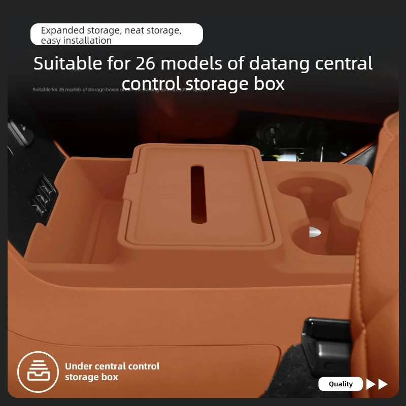 Under Center Console Storage Box Cup Holder Organizer For BYD Tang 2026 Multi-functional Drink Rack TPE Car Interior Accessories