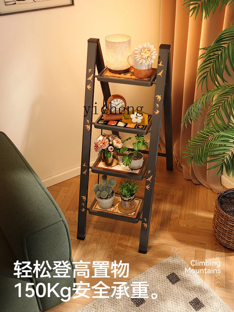 

balcony flower rack living room floor-to-ceiling stainless steel succulent ladder multi-layer wrought iron flower pot rack