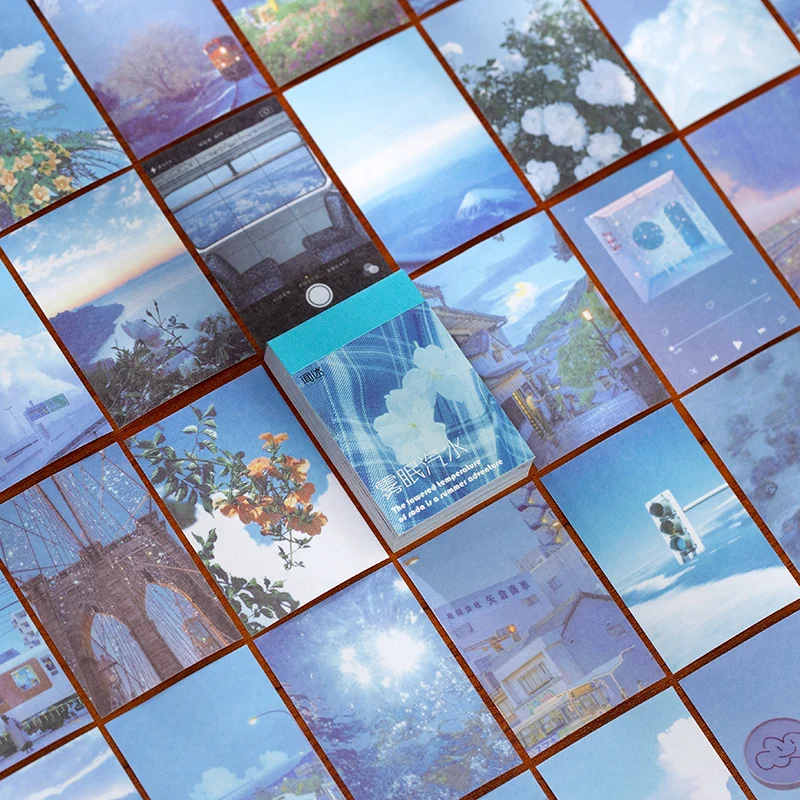 50 Sheets Natural Scenery&Art Paintings Stationery Stickers Book Aesthetic Landscape DIY Scrapbooking Decor Planner Journaling