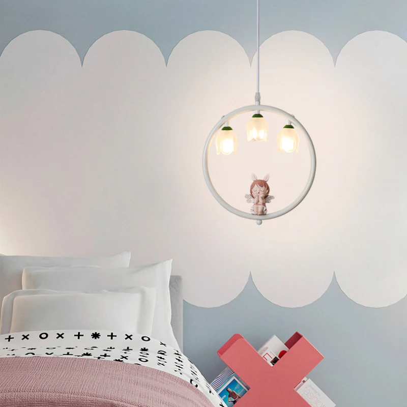 Cute Little Girl Pendant Lights Princess Room Bedside Lamp Cartoon Modern Children Room Girl Bedroom Decor Small Suspended Lamps