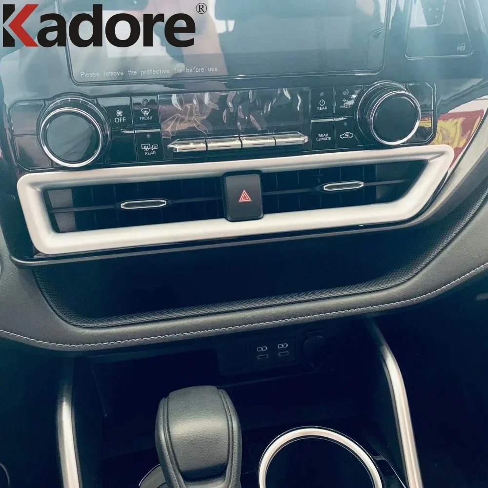 

Для Toyota Highlander Hybrid 2021-2023 2024, углеродное волокно, автомобильный центр, вентиляционное отверстие, крышка, отделка, аксессуары для интерьера