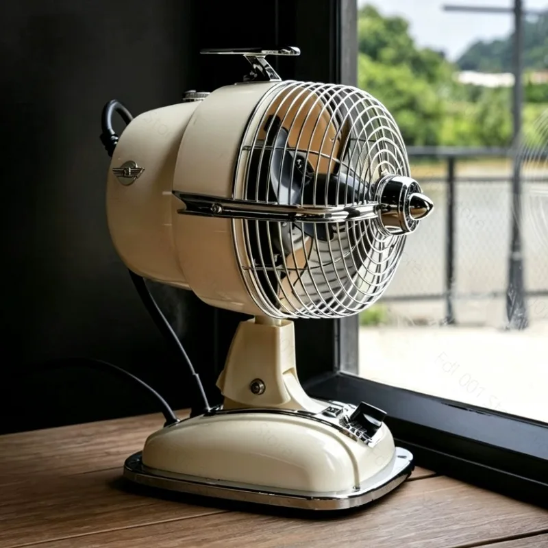 Home silent desktop air circulation fan Airplane head electric fan Shaking head nostalgic table fan
